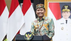 Gubernur Kalteng Agustiar Sabran saat memberikan sambutan pada Pelantikan Pengurus PERGATSI Kalteng Masa Bakti 2026–2030 di Aula Jayang Tingang Gubernur (Foto:ist)