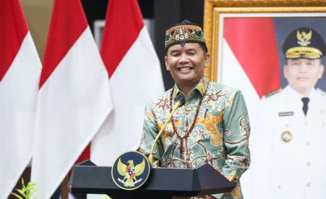 Gubernur Kalteng Agustiar Sabran saat memberikan sambutan pada Pelantikan Pengurus PERGATSI Kalteng Masa Bakti 2026–2030 di Aula Jayang Tingang Gubernur (Foto:ist)