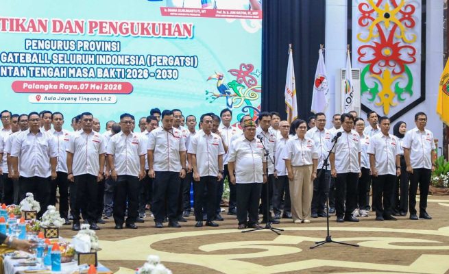 Suasana saat Pelantikan Pengurus PERGATSI Kalteng Masa Bakti 2026–2030 di Aula Jayang Tingang Kantor Gubernur (Foto:ist)