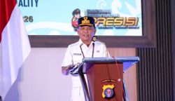Gubernur Kalteng H. Agustiar Sabran saat menyampaikan sambutan pada Rapat Kerja Forum Lalu Lintas dan Angkutan Jalan Tingkat Daerah Kalteng Tahun 2026 (Foto:ist)