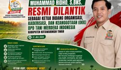 Muhammad Ridho Resmi Dilantik Jadi Ketua Bidang OKK DPD Tani Merdeka Indonesia Kotim